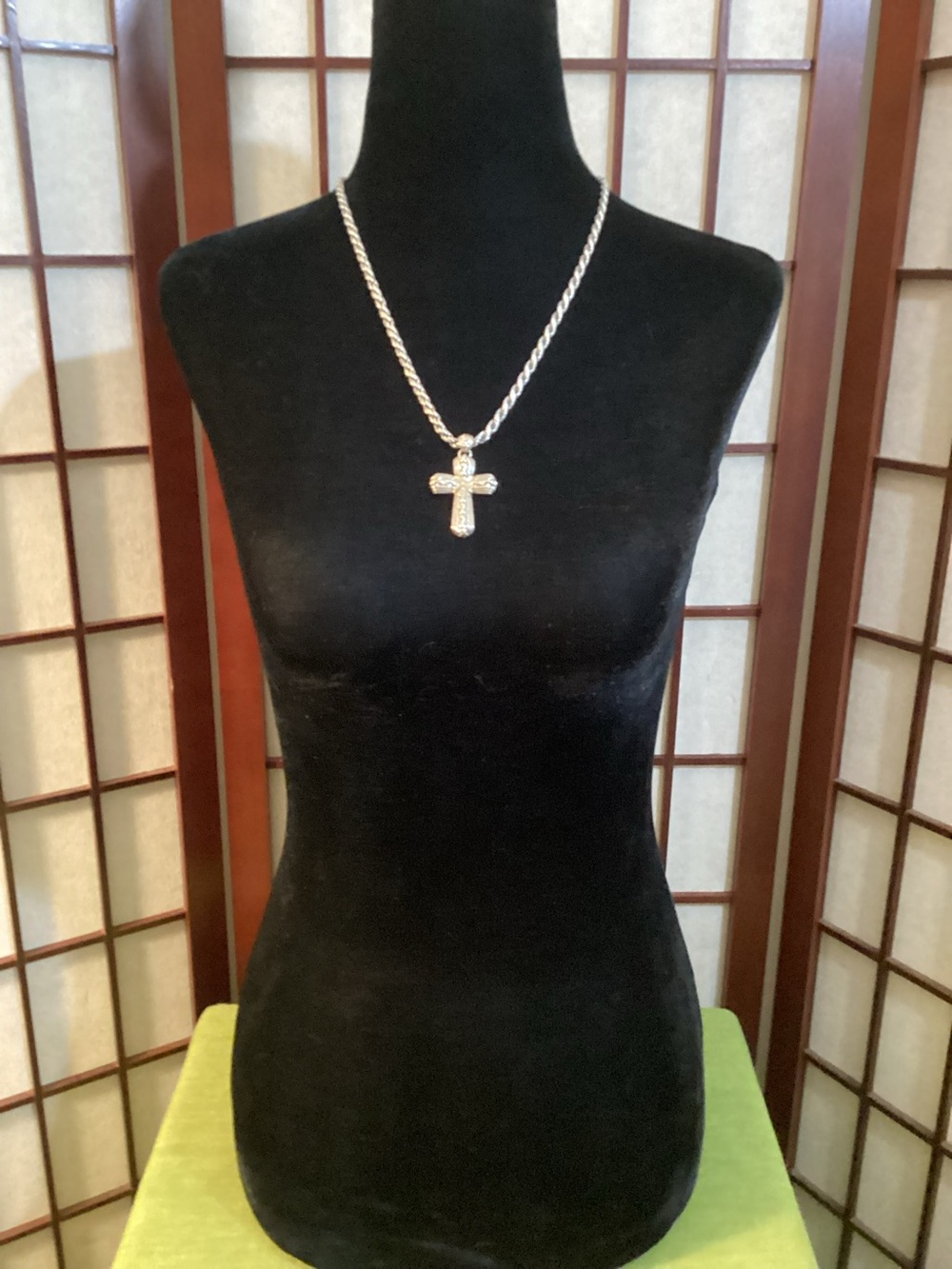 Authentic Fado’  Celtic Trinity Knot Cross Sterling Silver & 18 k Gold Accents